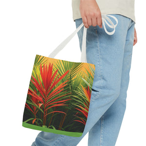 Red Flame Palm Tote Bag - 3 Sizes