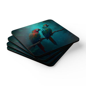 Coaster Set/4 - Parrot Friends