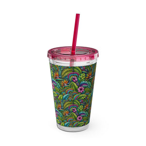 Tropical Tumbler with Straw | 16 oz: Rainforest Blooms