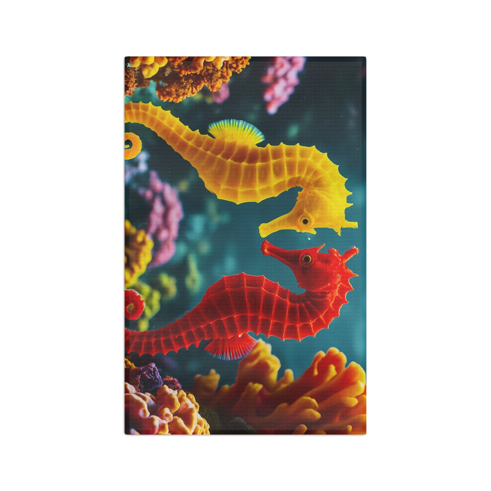 Tropical Microfiber Coffee/Tea Towel – Seahorses in Love