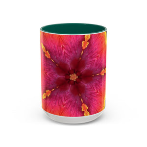 Colorful Mugs (11oz, 15oz), Hibiscus Kaleidoscope #1