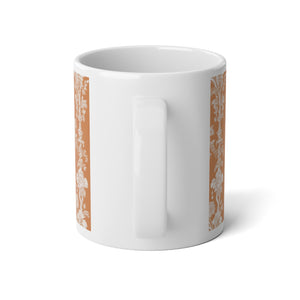 Jumbo Mug, 20oz, Pearl Lady Toile, Melon | Tropical Coffee Cup