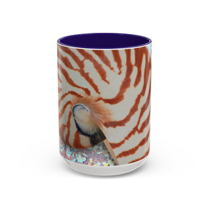 Colorful Mugs (11oz, 15oz), Disco Tiger Stripe Nautilus Macro