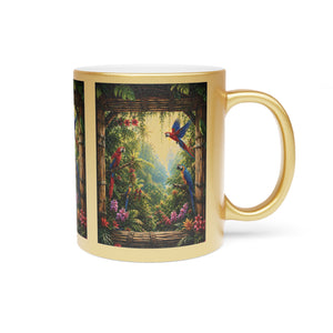 Metallic-Look Mug — Paradise Falls (Silver/Gold)