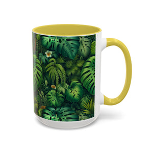 Accent Color Coffee Mug, Many Colors - 11oz & 15oz / Rainforest Greenery