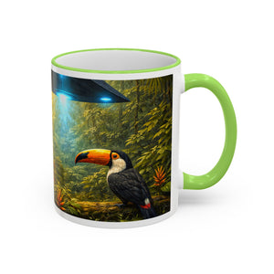 Accent Rim & Handle Mug — UFO & Tiger