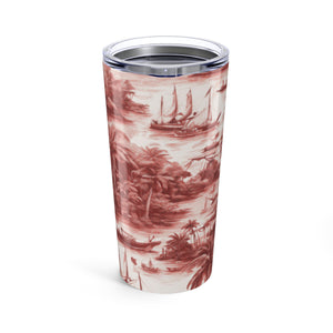 20oz Tropical Glossy Tumbler / Tropical Toile, Russet