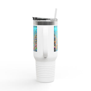 Insulated Travel Mug, 40oz / Busy Coral Reef - Perfect for Outdoor Adventures