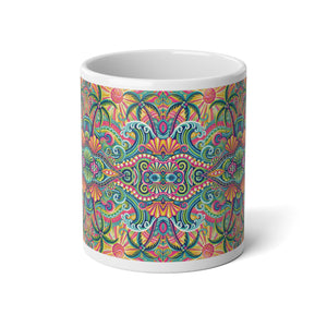 Jumbo Mug, 20oz, Kaleido Bay | Tropical Coffee Cup