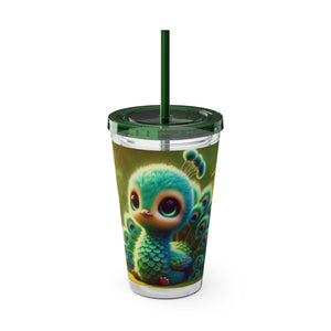 Tropical Tumbler with Straw | 16 oz: Baby Peacock