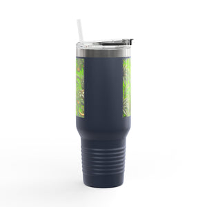 Insulated Travel Mug, 40oz / Tropical Fruit, Green - Perfect for Outdoor Adventures