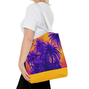 Tiny Palm Island Pop/Yellow Tote Bag - 3 Sizes