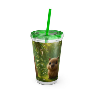 Tropical Tumbler with Straw | 16 oz: Baby Cabybara