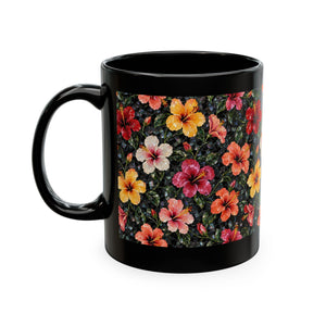 Hibiscus Garden Ceramic Mug — Vibrant Floral Coffee Cup