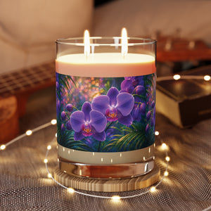 Twilight Orchid Garden Scented Candle — Floral 11oz Glass Jar