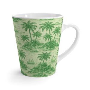 Latte White Mug - Faraway Toile/Green