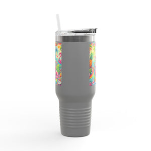 Flamingo Funday Insulated Travel Mug - 40oz - Perfect for Outdoor Adventures