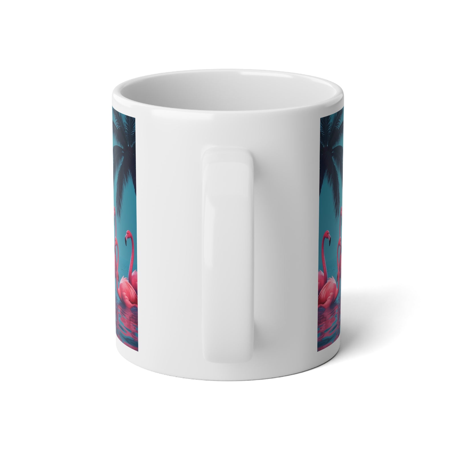 Jumbo Mug, 20oz, Moonlit Mermaid and Flamingos | Tropical Coffee Cup