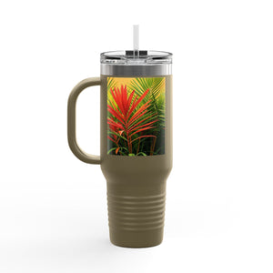 Red Flame Palms Insulated Travel Mug - 40oz - Perfect for Outdoor Adventures