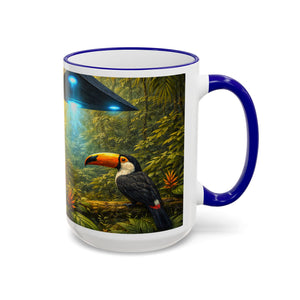 Accent Rim & Handle Mug — UFO & Tiger