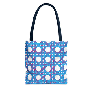 Beach Chair Wicker/Turquoise Tote Bag - 3 Sizes