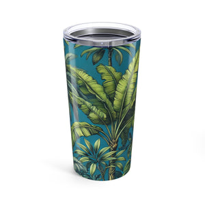 20oz Tropical Glossy Tumbler, Stainless Steel / Tropical Fruit Blue