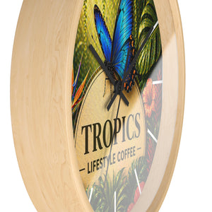 Tropical Forest Wall Clock — Colorful Parrots & Lush Jungle Art