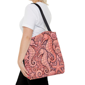 Seahorse Trio Tote Bag, Red - 3 Sizes