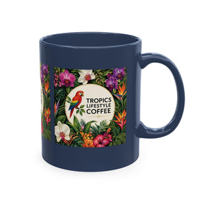 Tropical Coffee Mug, 11 oz — Ceramic Tropics Lifestyle Coffee Colorful Logo