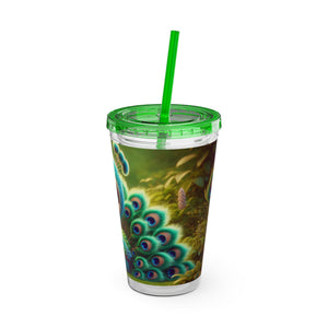Tropical Tumbler with Straw | 16 oz: Baby Peacock