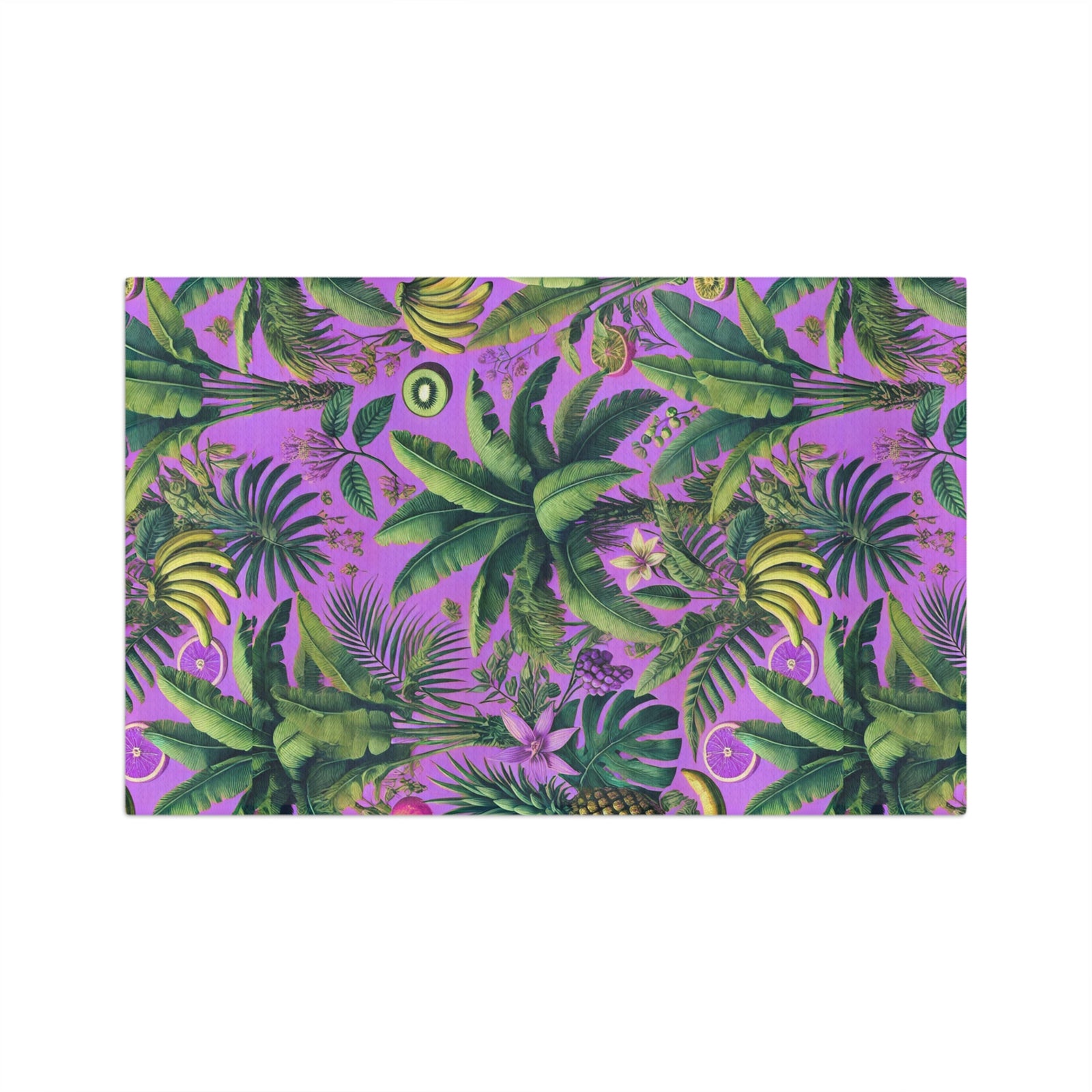 Tropical Microfiber Coffee/Tea Towel – Palms & Bananas, Purple
