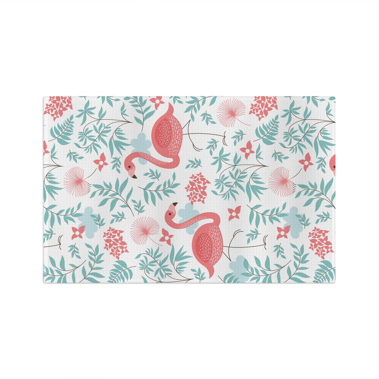 Tropical Microfiber Coffee/Tea Towel – Flamingo & Palm Fronds
