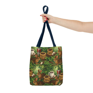 Tropical Rabbits & UFOs Tote Bag, Black - 3 Sizes