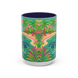 Accent Coffee Mug (11, 15oz), 8 Colors - Jum[mg Dolphins