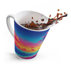 White Latte Mug - Glorious Skies Tropical Beach