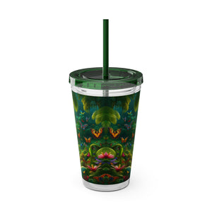 Tropical Tumbler with Straw | 16 oz: Butterflies in a Dell