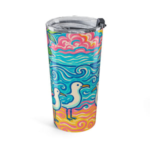 20oz Tumbler — Coastal Beach Seagulls Stainless Travel Cup