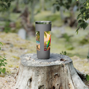 Tiki the Parrot ~ 22oz Insulated Tumbler, Vacuum Copper Travel Cup