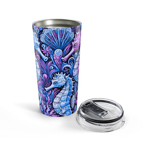 20oz Tumbler — Seahorse Trio Blue/Purple Travel Cup
