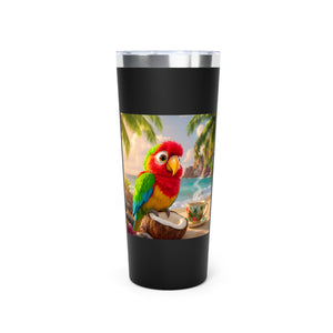 Tiki the Parrot ~ 22oz Insulated Tumbler, Vacuum Copper Travel Cup