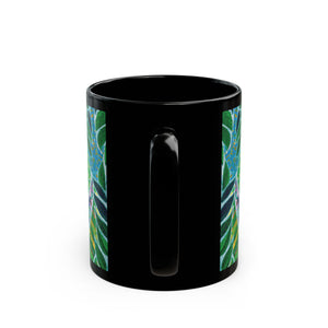 Black Coffee Mug - Amazon Whimsy, Green