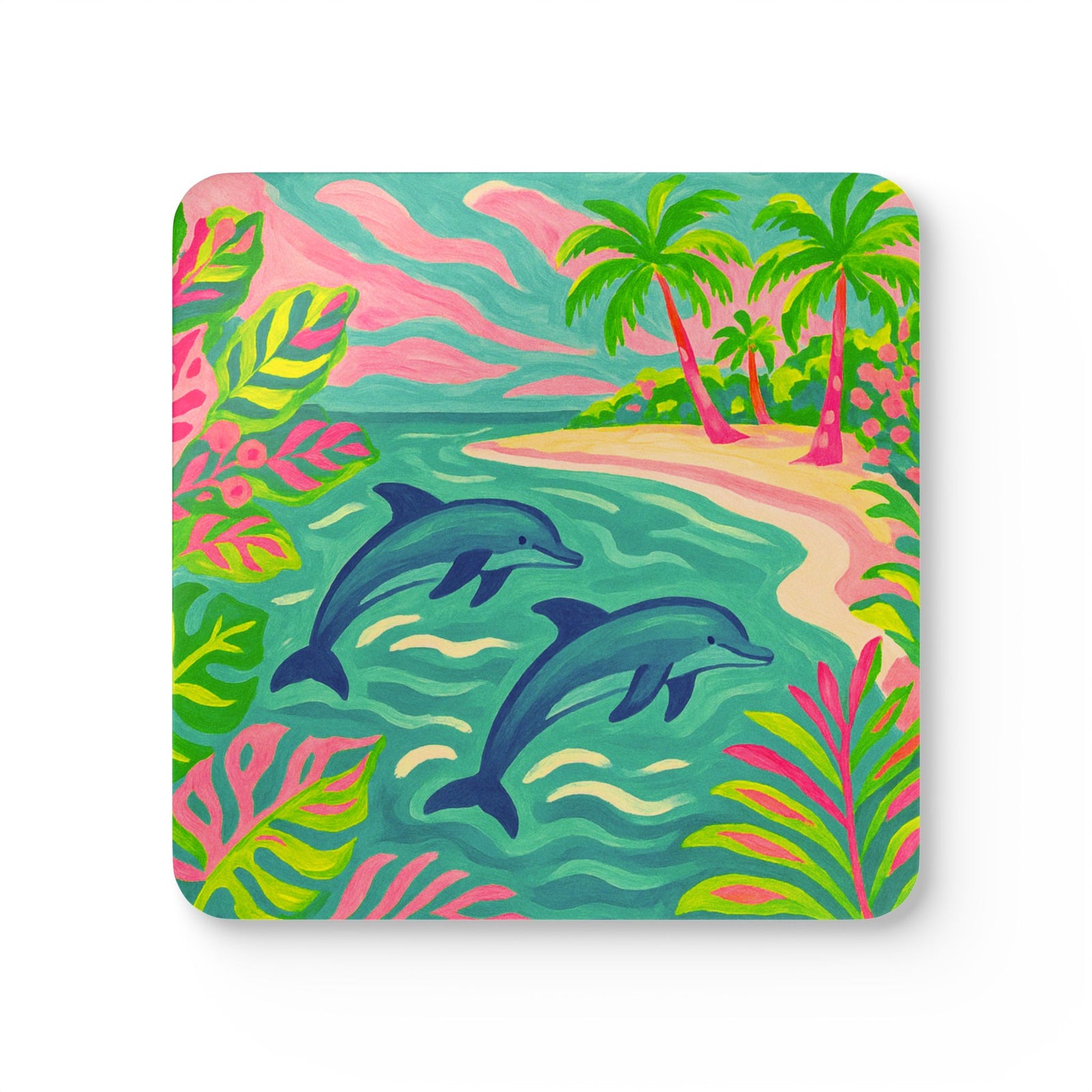Coaster Set/4 -  Jumping Dolphins