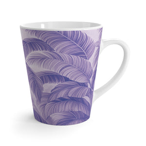 Latte White Mug - Perfect for Coffee Enthusiasts / Palm Serenity, Lilac