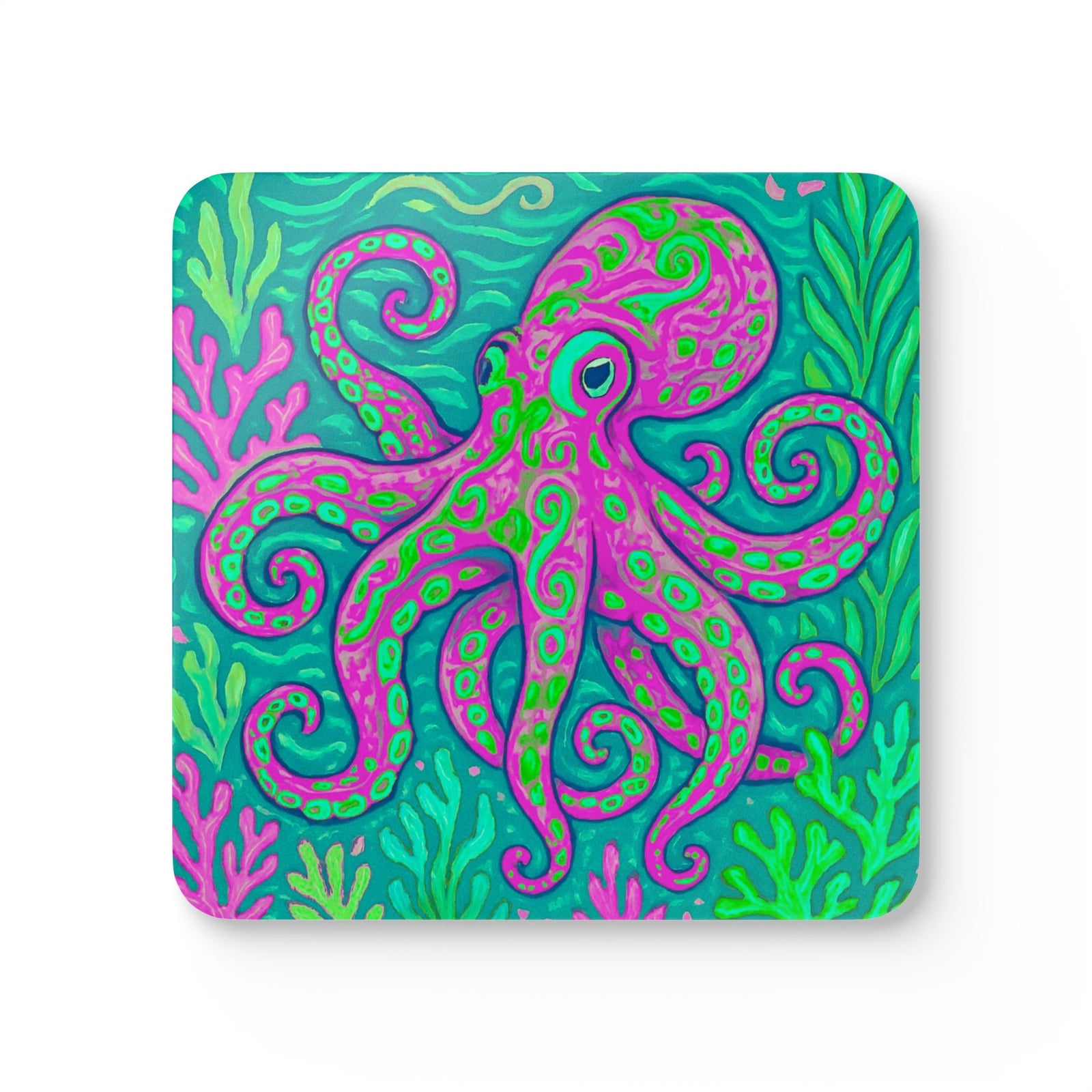 Coaster Set/4 - Purple Kraken Joe