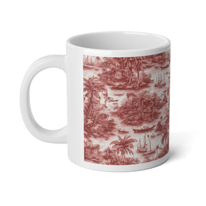 Jumbo Mug, 20oz, Tropical Toile Russet | Tropical Coffee Cup