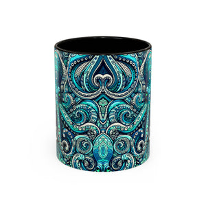 Accent Color Coffee Mug, Many Colors - 11oz & 15oz / Aqua Octopus