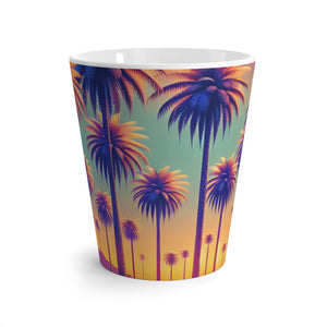 Latte White Mug - Perfect for Coffee Enthusiasts / Sunset Palms