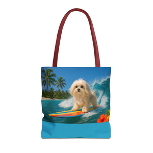 Puppy Ariel the Dog Surfer Tote Bag - 3 Sizes