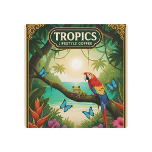 Tropics Metal Art Sign — Tropical Parrot Wall Decor