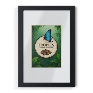 Coffee Wall Art, Framed Poster ~ Rainforest Morpho Butterfly (Our Brand)